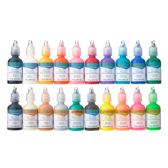 6 Packs: 20 ct. (120 total) Scribbles&#xAE; Shiny Rainbow 3D Fabric Paint